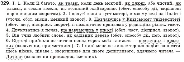 Завдання № 329 - § 31. Узагальнення вивченого про розділові знаки в реченнях із відокремленими членами - ГДЗ Українська мова 8 клас М.І. Пентилюк, І.В. Гайдаєнко, А.І. Ляшкевич, С.А. Омельчук 2008