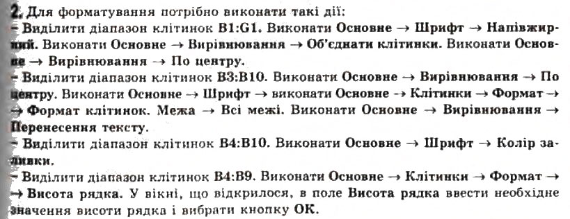 Завдання № 2 - 2.5. Форматування електронної таблиці та її об’єктів - ГДЗ Інформатика 11 клас Й.Я. Ривкінд, Т.І. Лисенко, Л.А. Чернікова, В.В. Шакотько 2011