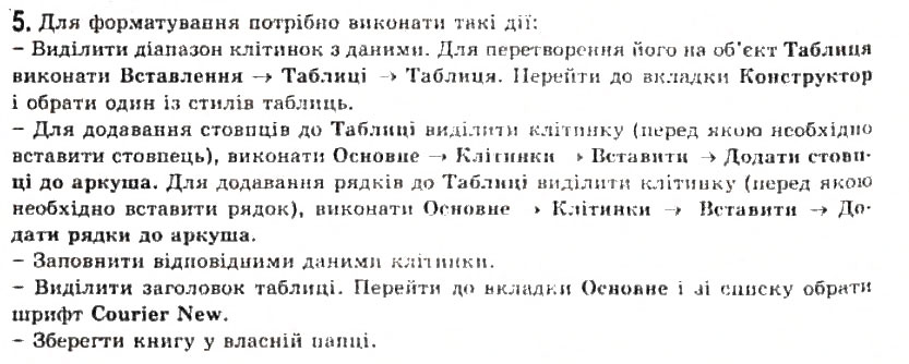 Завдання № 5 - 2.5. Форматування електронної таблиці та її об’єктів - ГДЗ Інформатика 11 клас Й.Я. Ривкінд, Т.І. Лисенко, Л.А. Чернікова, В.В. Шакотько 2011