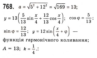 Завдання № 768 - Гармонічні коливання - ГДЗ Алгебра 10 клас А.Г. Мерзляк, Д.А. Номіровський, В.Б. Полонський, М.С. Якір 2010 - Академічний рівень