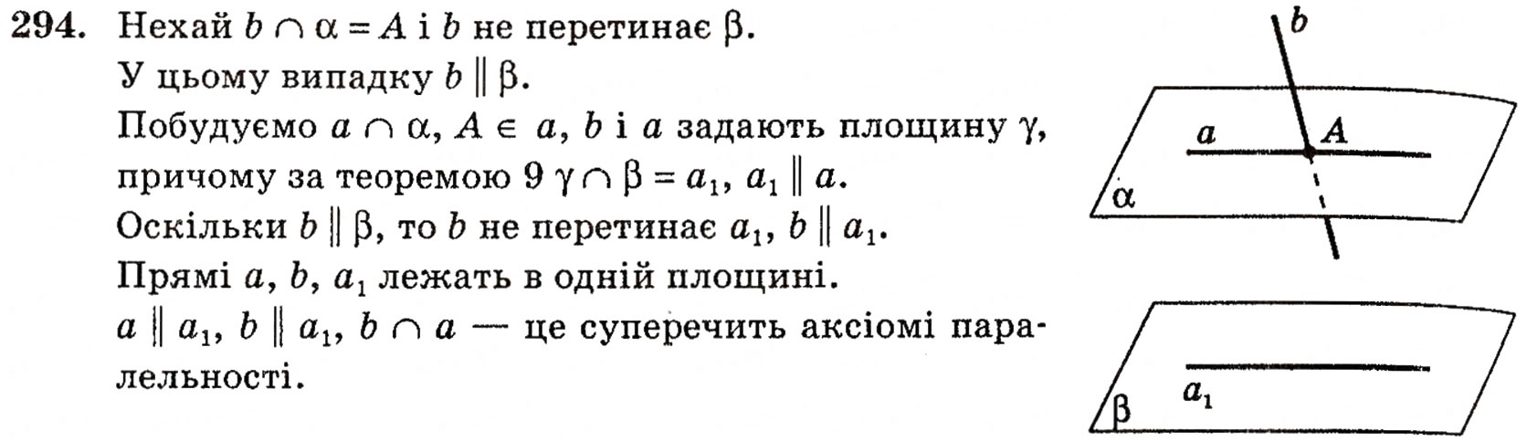 Завдання № 294 - § 8. Паралельність площин - ГДЗ Геометрія 10 клас Г.П. Бевз, В.Г. Бевз, Н.Г. Владимирова 2010 - Профільний рівень