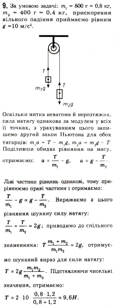Завдання № 9 - § 12. Рух і рівновага тіла під дією декількох сил - ГДЗ Фізика 10 клас Л.Е. Генденштейн, І.Ю. Ненашев 2010 - Рівень стандарту