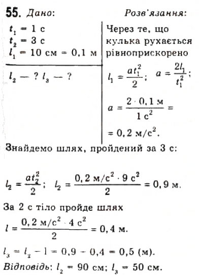 Завдання № 55 - Розділ 1. КІНЕМАТИКА - ГДЗ Фізика 10 клас В.Д. Сиротюк, В.І. Баштовий 2010 - Рівень стандарту