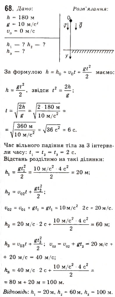 Завдання № 68 - Розділ 1. КІНЕМАТИКА - ГДЗ Фізика 10 клас В.Д. Сиротюк, В.І. Баштовий 2010 - Рівень стандарту