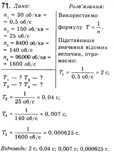 Завдання № 71 - Розділ 1. КІНЕМАТИКА - ГДЗ Фізика 10 клас В.Д. Сиротюк, В.І. Баштовий 2010 - Рівень стандарту