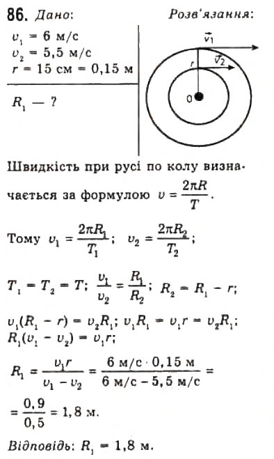 Завдання № 86 - Розділ 1. КІНЕМАТИКА - ГДЗ Фізика 10 клас В.Д. Сиротюк, В.І. Баштовий 2010 - Рівень стандарту