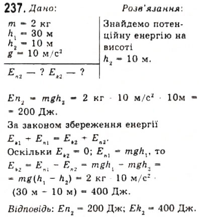 Завдання № 237 - Розділ 2. ДИНАМІКА - ГДЗ Фізика 10 клас В.Д. Сиротюк, В.І. Баштовий 2010 - Рівень стандарту