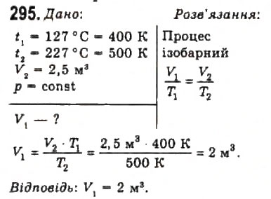 Завдання № 295 - Розділ 4. ВЛАСТИВОСТІ ГАЗІВ, РІДИН, ТВЕРДИХ ТІЛ - ГДЗ Фізика 10 клас В.Д. Сиротюк, В.І. Баштовий 2010 - Рівень стандарту