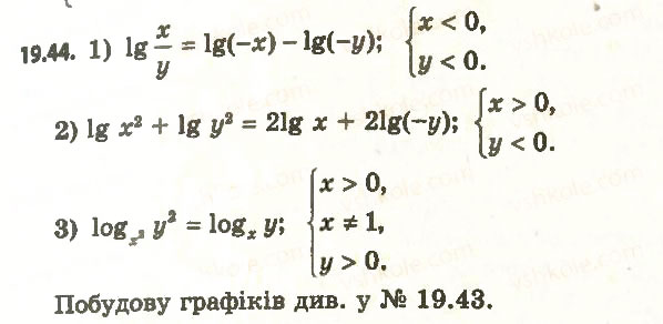 Завдання № 44 - 19. Логарифм і його властивості - ГДЗ Алгебра 11 клас А.Г. Мерзляк, Д.А. Номіровський, В.Б. Полонський, М.С. Якір 2011 - Академічний, профільний рівні
