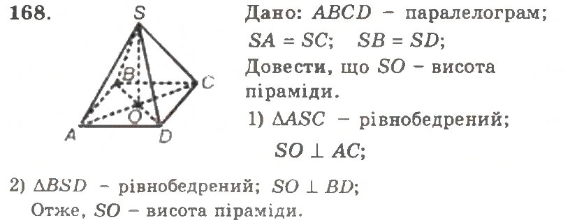 Завдання № 168 - Варіант 2 - ГДЗ Геометрія 11 клас А.Г. Мерзляк, В.Б. Полонський, Ю.М. Рабінович, М.С. Якір 2011 - Збірник задач і контрольних робіт