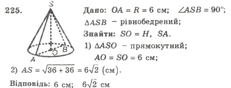 Завдання № 225 - Варіант 2 - ГДЗ Геометрія 11 клас А.Г. Мерзляк, В.Б. Полонський, Ю.М. Рабінович, М.С. Якір 2011 - Збірник задач і контрольних робіт