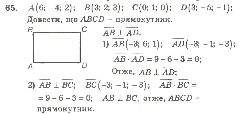 Завдання № 65 - Варіант 2 - ГДЗ Геометрія 11 клас А.Г. Мерзляк, В.Б. Полонський, Ю.М. Рабінович, М.С. Якір 2011 - Збірник задач і контрольних робіт