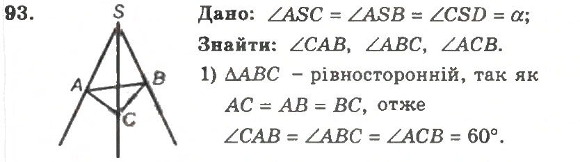 Завдання № 93 - Варіант 2 - ГДЗ Геометрія 11 клас А.Г. Мерзляк, В.Б. Полонський, Ю.М. Рабінович, М.С. Якір 2011 - Збірник задач і контрольних робіт