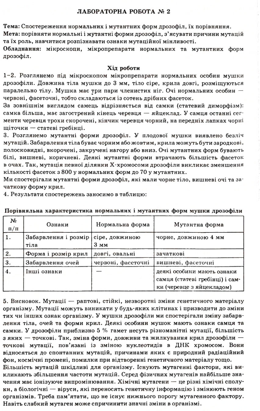 Завдання № ЛР2 - Лабораторні роботи - ГДЗ Біологія 11 клас П.Г. Балан, Ю.Г. Вервес 2011 - Академічний рівень