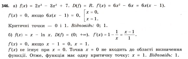 Завдання № 346 - § 10. Застосування похідної для дослідження функцій - ГДЗ Математика 11 клас Г.П. Бевз, В.Г. Бевз 2011 - Рівень стандарту