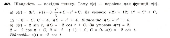 Завдання № 469 - § 13. Первісна - ГДЗ Математика 11 клас Г.П. Бевз, В.Г. Бевз 2011 - Рівень стандарту