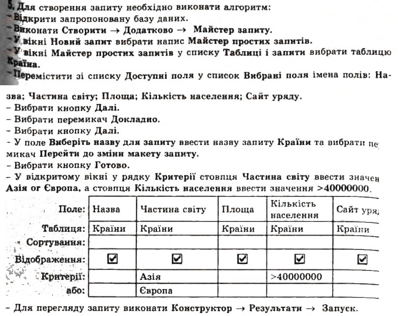 Завдання № 5 - 3.8. Запити в Access 2007 - ГДЗ Інформатика 11 клас Й.Я. Ривкінд, Т.І. Лисенко, Л.А. Чернікова, В.В. Шакотько 2011