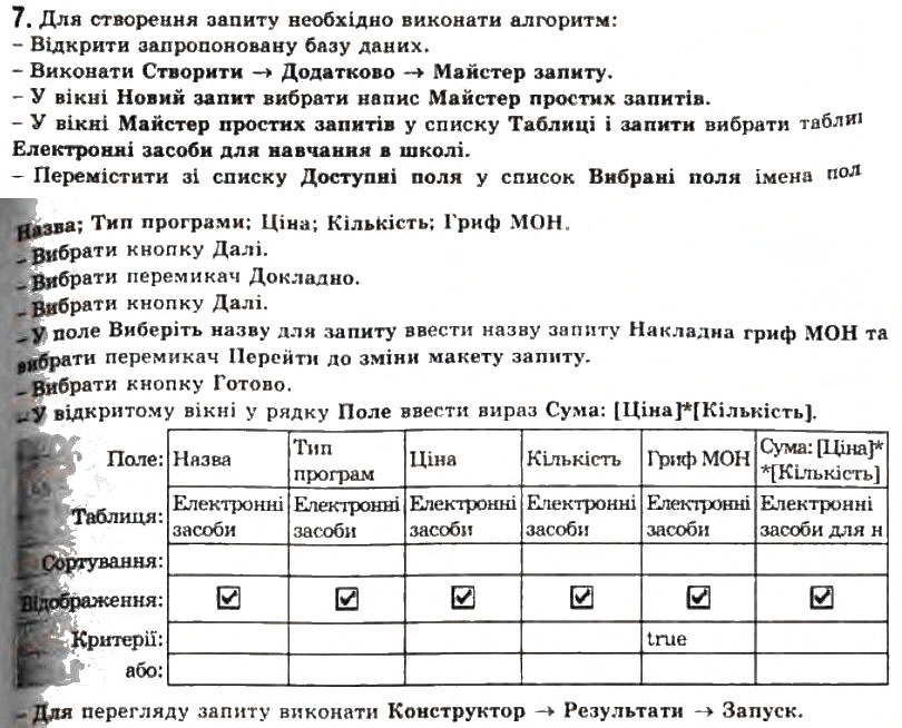 Завдання № 7 - 3.8. Запити в Access 2007 - ГДЗ Інформатика 11 клас Й.Я. Ривкінд, Т.І. Лисенко, Л.А. Чернікова, В.В. Шакотько 2011