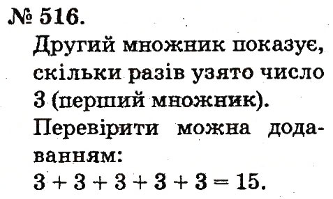 Завдання № 516 - Арифметичні дії множення та ділення - ГДЗ Математика 2 клас М.В. Богданович, Г.П. Лишенко 2012