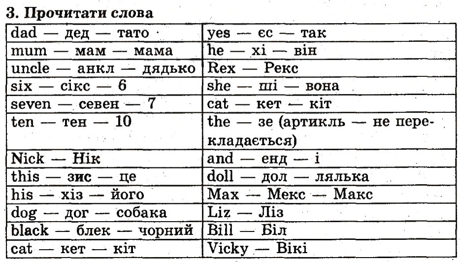 Завдання № 3 - Lesson 7 - ГДЗ Англійська мова 2 клас О.Д. Карп’юк 2012