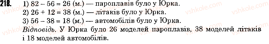Завдання № 218 - 8. Віднімання натуральних чисел - ГДЗ Математика 5 клас А.Г. Мерзляк, В.Б. Полонський, М.С. Якір 2013