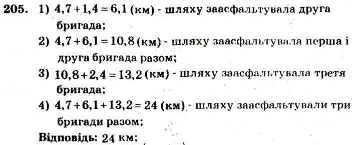 Завдання № 205 - Варіант 2 - ГДЗ Математика 5 клас А.Г. Мерзляк, В.Б. Полонський, М.С. Якір 2013 - Збірник задач і завдань для тематичного оцінювання