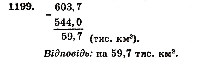 Завдання № 1199 - § 26. Віднімання десяткових дробів - ГДЗ Математика 5 клас Г.П. Бевз, В.Г. Бевз 2005