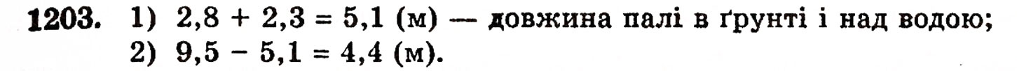 Завдання № 1203 - § 26. Віднімання десяткових дробів - ГДЗ Математика 5 клас Г.П. Бевз, В.Г. Бевз 2005