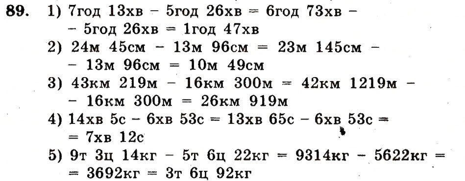 Завдання № 89 - Номери 7-100 - ГДЗ Математика 5 клас А.Г. Мерзляк, В.Б. Полонський, М.С. Якір 2013 - Робочий зошит