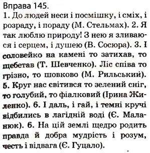 Завдання № 145 - § 13. Речення з однорідними членами (без сполучників і зі сполучниками а, але, і) - ГДЗ Українська мова 5 клас О.П. Глазова 2013