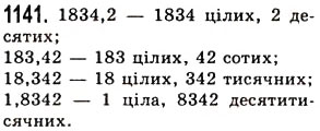 Завдання № 1141 - § 34. Десятковий дріб. Запис десяткових дробів - ГДЗ Математика 5 клас О.С. Істер 2013