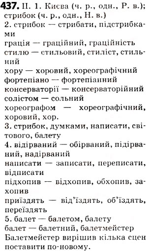 Завдання № 437 - § 54. Узагальнення вивченого з розділу «Будова слова. Орфографія» - ГДЗ Українська мова 5 клас О.В. Заболотний 2013