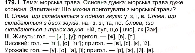 Завдання № 179 - § 23. Звуки мови і звуки мовлення. Звуки голосні та приголосні - ГДЗ Українська мова 5 клас О.В. Заболотний 2013