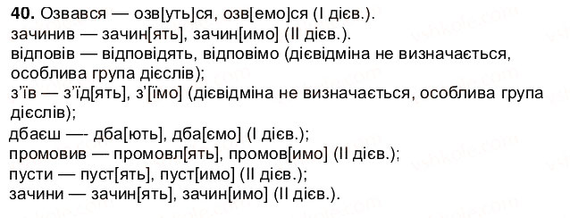 Завдання № 40 - § 5. Дієслово - ГДЗ Українська мова 5 клас О.В. Заболотний 2013