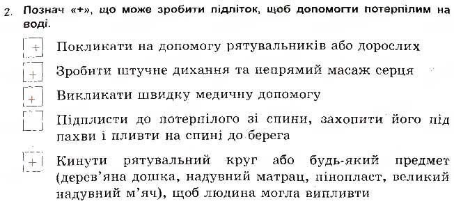 Завдання № 2 - Безпека на воді - ГДЗ Основи здоров'я 5 клас Т.Є. Бойченко, І.П. Василашко, О.К. Гурська 2013 - Зошит