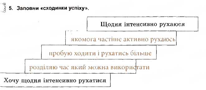 Завдання № 5 - Рух - це життя - ГДЗ Основи здоров'я 5 клас Т.Є. Бойченко, І.П. Василашко, О.К. Гурська 2013 - Зошит