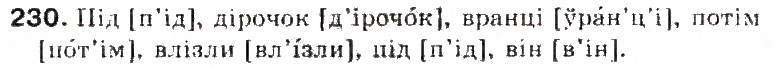 Завдання № 230 - § 24. Приголосні тверді і м'які - ГДЗ Українська мова 5 клас С.Я. Єрмоленко, В.Т. Сичова 2013