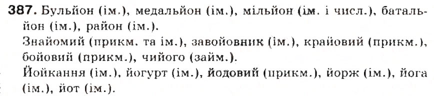 Завдання № 387 - § 42. Сполучення йо, ьо - ГДЗ Українська мова 5 клас С.Я. Єрмоленко, В.Т. Сичова 2013