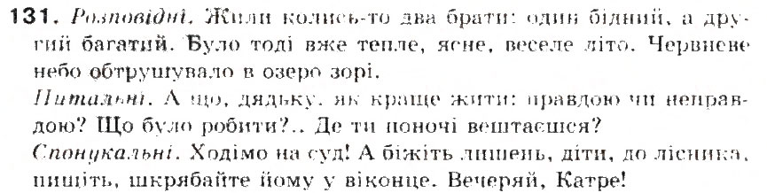 Завдання № 131 - § 14. Види речень за метою висловлювання. Окличні рчення. Розділові знаки в кінці речення - ГДЗ Українська мова 5 клас С.Я. Єрмоленко, В.Т. Сичова 2013