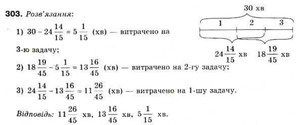 Завдання № 303 - 10. Додавання і віднімання дробів - ГДЗ Математика 6 клас А.Г. Мерзляк, В.Б. Полонський, М.С. Якір 2006