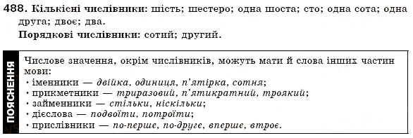 Завдання № 488 - § 34. Числівник як частина мови. Кількісні й порядкові числівники. Числівники прості, складні та складені - ГДЗ Українська мова 6 клас О.П. Глазова, Ю.Б. Кузнецов 2006