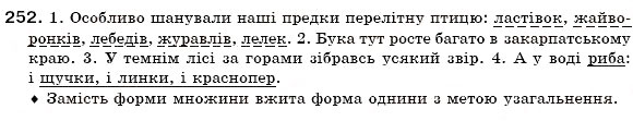 Завдання № 252 - § 17. Число іменників. Іменники, що мають форми тільки однини або тільки множини - ГДЗ Українська мова 6 клас О.П. Глазова, Ю.Б. Кузнецов 2006
