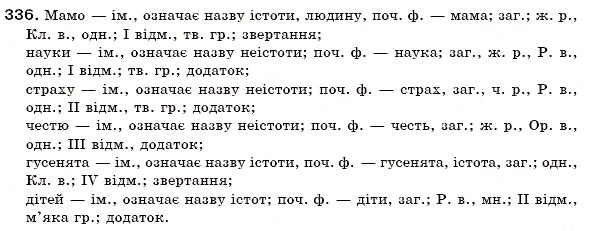 Завдання № 336 - § 19. Поділ іменників на відміни. Відмінювання іменників - ГДЗ Українська мова 6 клас О.П. Глазова, Ю.Б. Кузнецов 2006