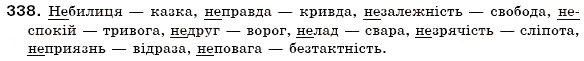 Завдання № 338 - § 20. Написання не з іменниками - ГДЗ Українська мова 6 клас О.П. Глазова, Ю.Б. Кузнецов 2006