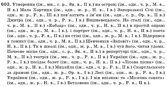 Завдання № 603 - МОРФОЛОГІЯ І ОРФОГРАФІЯ - ГДЗ Українська мова 6 клас О.П. Глазова, Ю.Б. Кузнецов 2006