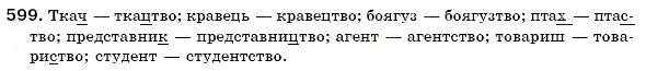 Завдання № 599 - СЛОВОТВІР І ОРФОГРАФІЯ - ГДЗ Українська мова 6 клас О.П. Глазова, Ю.Б. Кузнецов 2006