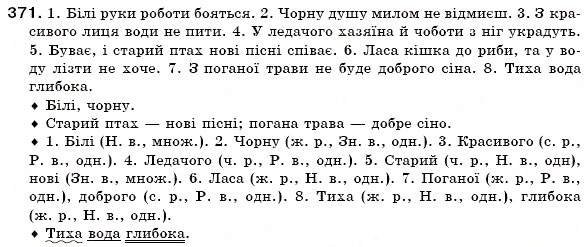 Завдання № 371 - § 23. Прикметник як частина мови - ГДЗ Українська мова 6 клас О.П. Глазова, Ю.Б. Кузнецов 2006