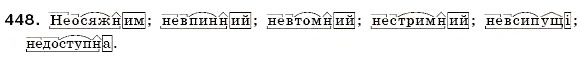 Завдання № 448 - § 29. Написання не з прикметниками - ГДЗ Українська мова 6 клас О.П. Глазова, Ю.Б. Кузнецов 2006