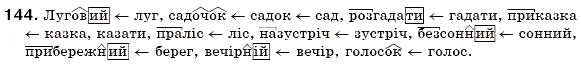 Завдання № 144 - § 10. Основні способи словотворення - ГДЗ Українська мова 6 клас О.П. Глазова, Ю.Б. Кузнецов 2006