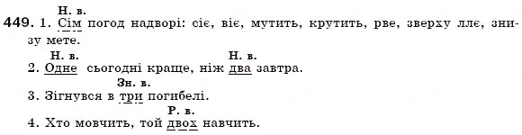 Завдання № 449 - § 49. Числівник: загальне значення, морфологічні ознаки, синтаксична роль - ГДЗ Українська мова 6 клас С.Я. Єрмоленко, В.Т. Сичова 2006